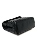 Calfskin Y Quilted Monogram Monochrome Medium Loulou Chain Satchel Black