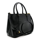 Saffiano Small Galleria Double Zip Tote Black