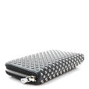 Nappa Metal Studded Zip Around Wallet Black