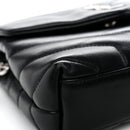 Calfskin Y Quilted Monogram Toy Loulou Crossbody Bag Black