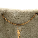 Shearling Calfskin Medium Reversible Monogram Kate Satchel Grey