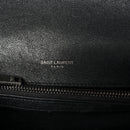 Sheepskin Matelasse Chevron Monogram Medium College Bag Black