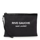Linen Canvas Rive Gauche Zipped Pouch Black