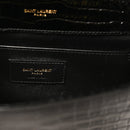 Calfskin Crocodile Embossed Small Classic Monogram Kate Tassel Satchel Black