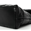 Lambskin Quilted Medium Loulou Puffer Monogram Chain Satchel Black