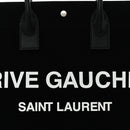 Linen Calfskin Rive Gauche Tote Black