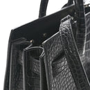 Calfskin Crocodile Embossed Baby Sac De Jour Black