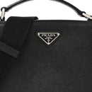Saffiano Travel Medium Brique Crossbody Bag Black