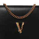 Vitello Mini Virtus Chain Clutch Black