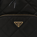 Re-Nylon Saffiano Stitched Duet Bucket Bag Black