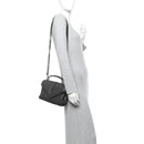 Sheepskin Matelasse Chevron Monogram Medium College Bag Asphalt