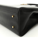 Grainy Calfskin Large Virtus Top Handle Tote Black