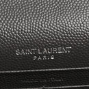 Grain De Poudre Matelasse Chevron Monogram Envelope Chain Wallet Asphalt White