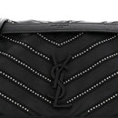 Calfskin Matelasse Monogram Microstud Medium Niki Chain Satchel Black