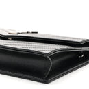 Grain De Poudre Matelasse Chevron Monogram Envelope Chain Wallet Black