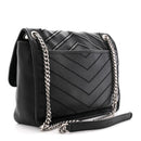 Calfskin Matelasse Monogram Microstud Medium Niki Chain Satchel Black
