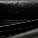 Grain De Poudre Matelasse Chevron Monogram Monochrome Envelope Chain Wallet Black