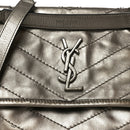 Crinkled Calfskin Matelasse Monogram Baby Niki Chain Satchel Platinum