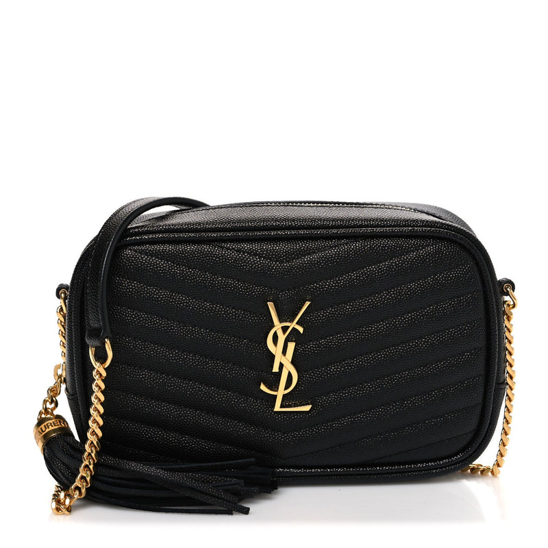 Grain De Poudre Matelasse Monogram Mini Lou Camera Bag Black