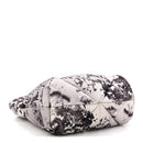 Re-Nylon Padded Printed Medium Tote Bag Black White