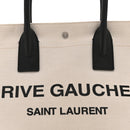 Linen Calfskin Small Rive Gauche Tote Greggio Natural