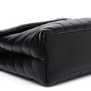Calfskin Y Quilted Monogram Small Loulou Chain Satchel Black