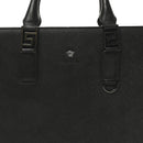Saffiano Medusa Top Handle Briefcase Black
