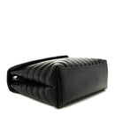 Calfskin Y Quilted Monogram Medium Loulou Chain Satchel Black