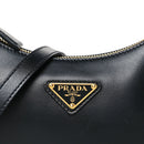 Soft Calfskin Arque Shoulder Bag Black