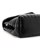Calfskin Y Quilted Monogram Medium Loulou Chain Satchel Black