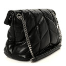 Lambskin Quilted Small Loulou Puffer Monogram Chain Satchel Black