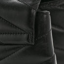 Calfskin Y Quilted Monogram Large Loulou Chain Satchel Black