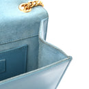 Smooth Calfskin Small Classic Monogram Kate Tassel Satchel Turquoise