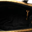 Jacquard Saffiano Triangolo Symbole Embroidered Mini Galleria Double Zip Tote Black Corda
