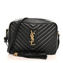Calfskin Matelasse Monogram Lou Camera Bag Black