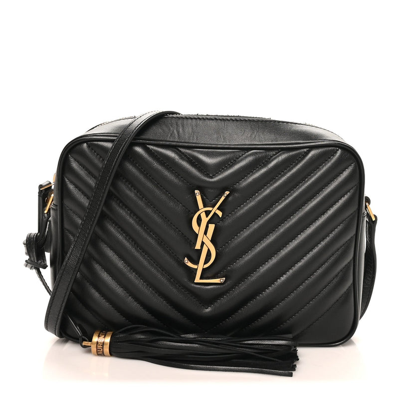 Calfskin Matelasse Monogram Lou Camera Bag Black