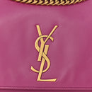 Smooth Calfskin Suede Medium Reversible Monogram Kate Satchel Rose Rubis
