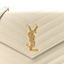 Grain De Poudre Matelasse Chevron Monogram Envelope Chain Wallet Crema Soft