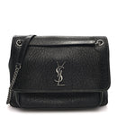 Grained Lambskin Monogram Large Niki Chain Satchel Black
