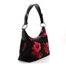 Tessuto Nylon Rose Shoulder Bag Black Rosso