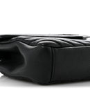 Sheepskin Matelasse Chevron Monogram Medium College Bag Black