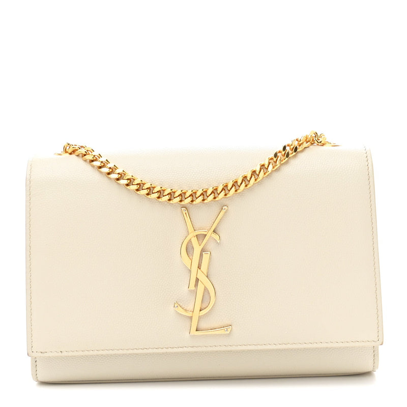 Grain De Poudre Small Monogram Kate Satchel Crema Soft