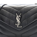 Calfskin Y Quilted Monogram Small Loulou Chain Satchel Black