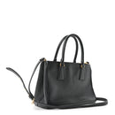 Saffiano Small Galleria Double Zip Tote Black