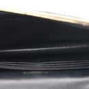 Grain De Poudre Matelasse Chevron Monogram Envelope Chain Wallet Black