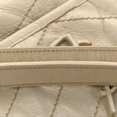 Crinkled Calfskin Matelasse Monogram Baby Niki Chain Satchel White
