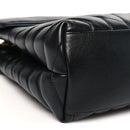 Calfskin Y Quilted Monogram Medium Loulou Chain Satchel Black