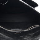 Crinkled Calfskin Matelasse Monogram Medium Niki Chain Satchel Black