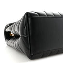 Calfskin Y Quilted Monogram Medium Loulou Chain Satchel Black