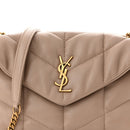 Lambskin Quilted Toy Loulou Puffer Monogram Chain Satchel Dark Beige